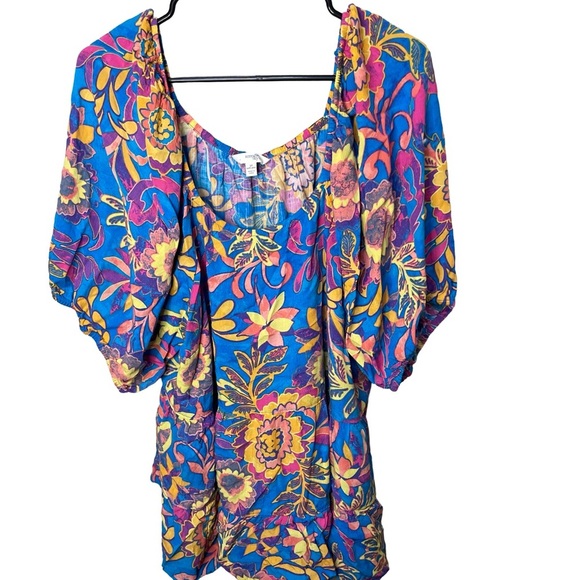 Terra & Sky Women's Plus Size Puff Sleeve Square Neck Babydoll Top 3x - Picture 2 of 7